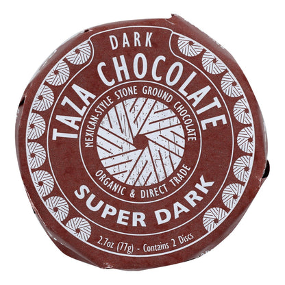 Discos de chocolate orgánico mexicano Taza Chocolate - Súper oscuro - Caja de 12 - 2.7 oz.