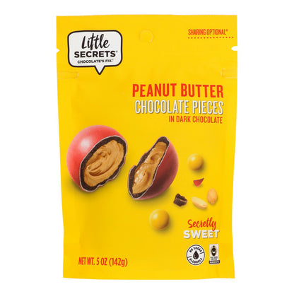 Little Secrets Dark Chocolate Candies - Peanut Butter - Case Of 8 - 5 Oz.