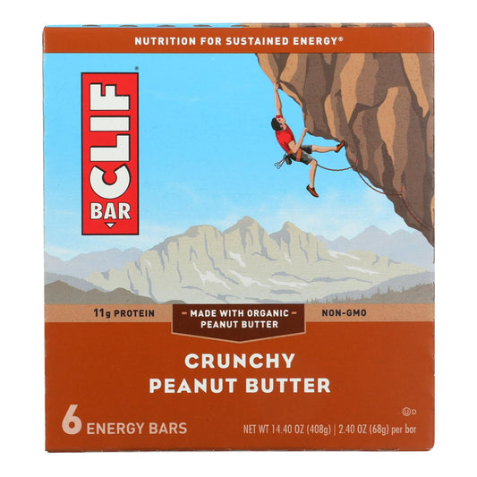 Barra de mantequilla de maní crujiente Clif Bar - Orgánica - Caja de 9 - 6/2.4 oz