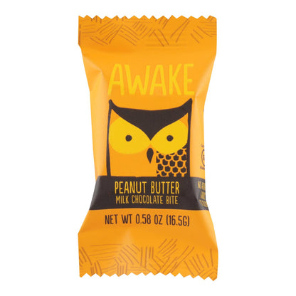 Awake Chocolate - Bocados de mantequilla de maní y chocolate - Caja de 50 - 0,58 oz