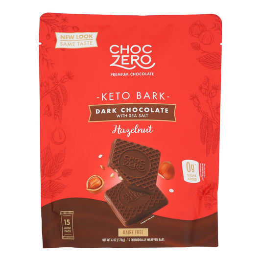 Choczero - Keto Bark 黑巧克力榛子 - 12 盒装 - 6 盎司