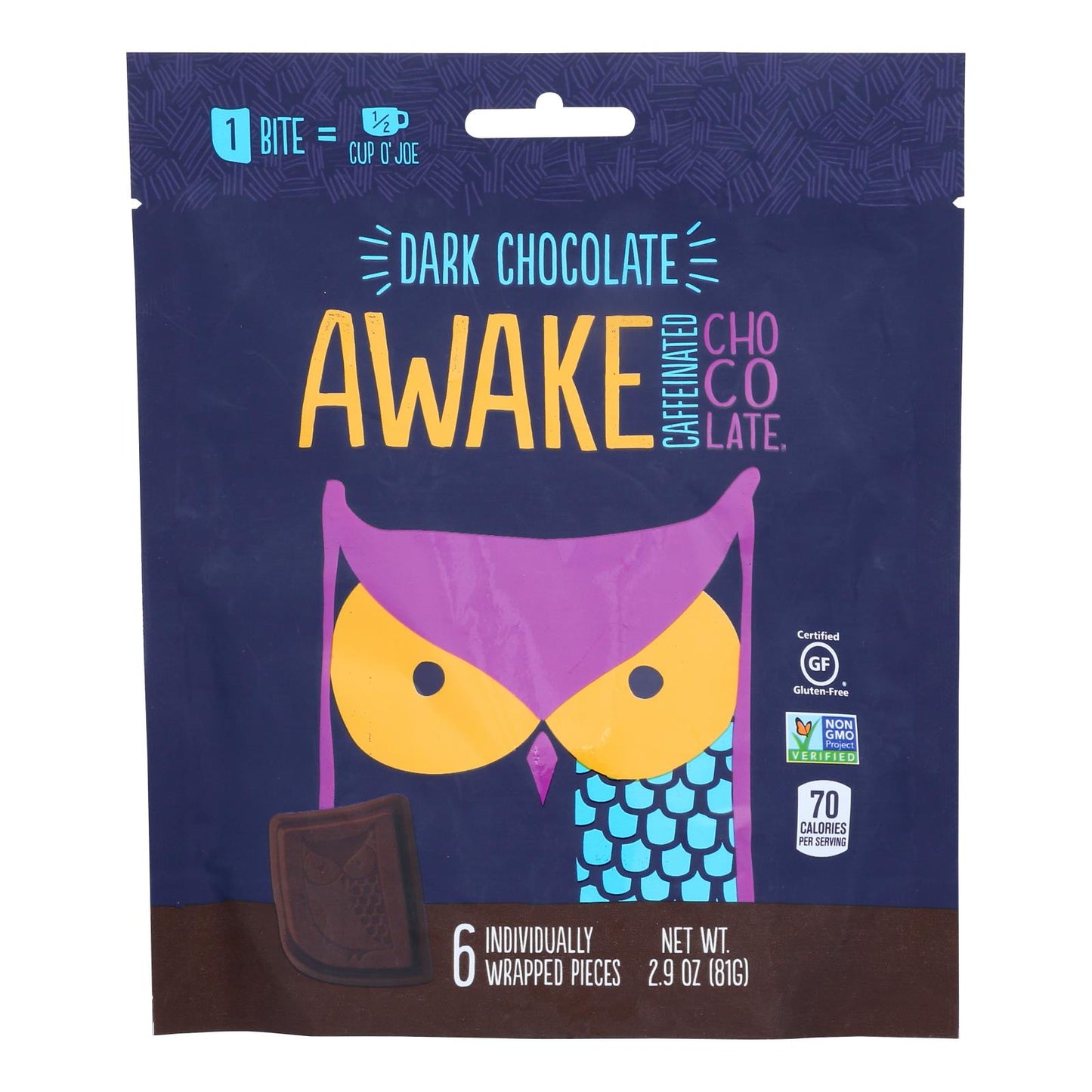 Awake Chocolate - 袋装黑巧克力 - 10 盒装 - 2.9 盎司