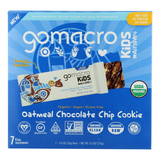 Gomacro - 儿童 Macrobar 燕麦巧克力片 - 7 盒装 - 6.3 盎司