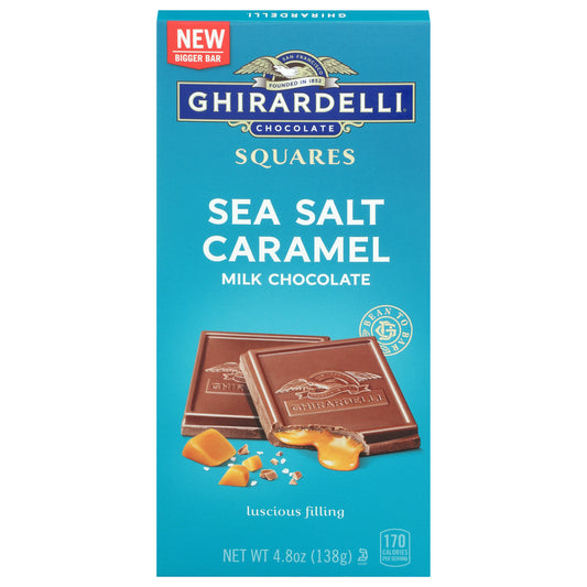 Ghirardelli - Barra de chocolate con leche y sal marina y caramelo - Caja de 10 - 4,8 oz