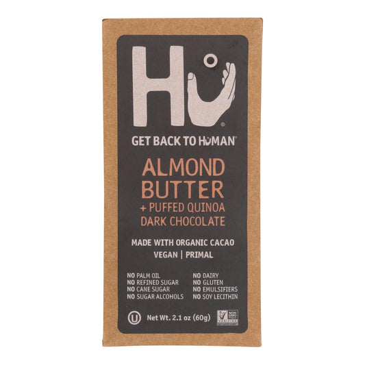 Hu - Barra de chocolate negro con mantequilla de almendras y quinoa - Caja de 12 - 2,1 oz