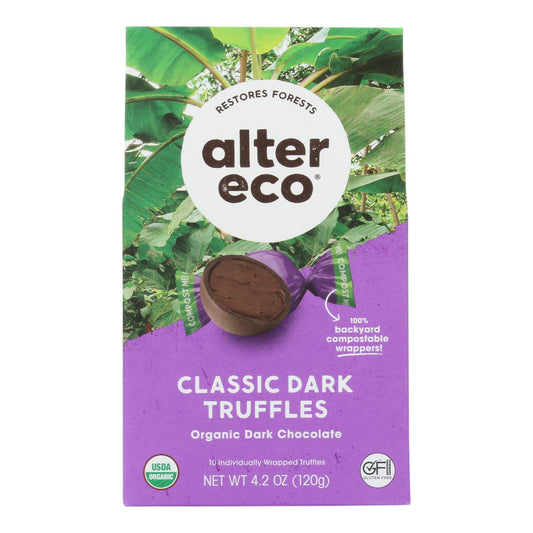 Trufa Alter Eco Americas - Orgánica - Negra - Paquete de 10 - 4.2 oz - Caja de 8