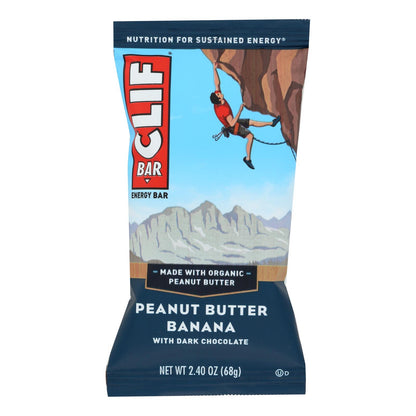 Clif Bar - Mantequilla de maní, plátano y chocolate negro - Caja de 12 - 2,4 oz