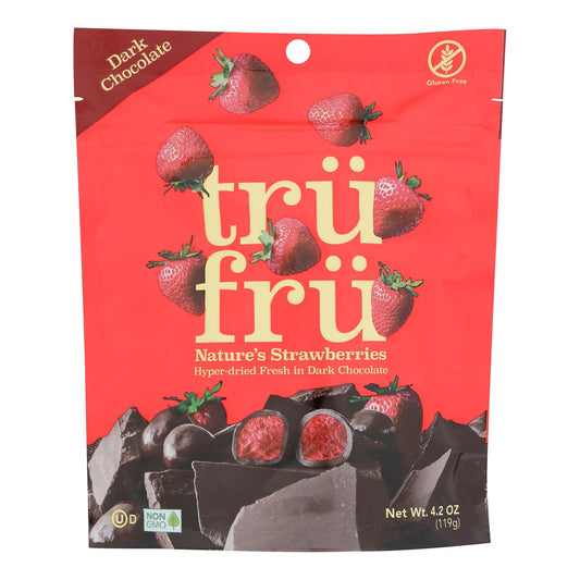 Fresas auténticas Tru Fru con chocolate negro, frutas liofilizadas, caja de 6, 4,2 oz