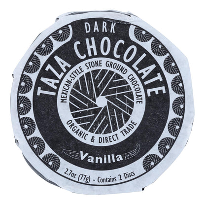 Taza Chocolate 有机墨西哥巧克力片 - 50% 黑巧克力 - 香草味 - 2.7 盎司 - 12 片装