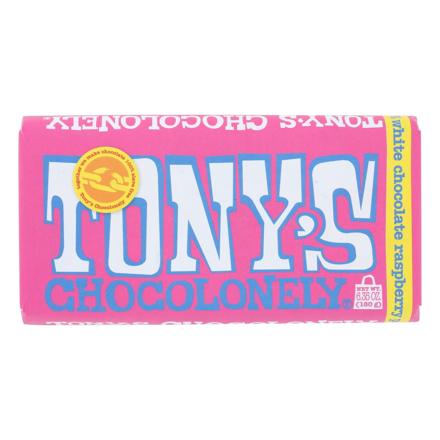 Tony's Chocolonely - 白巧克力树莓棒棒糖 - 15 盒装 - 6.35 盎司