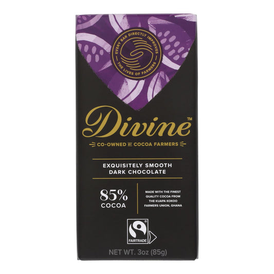 Divine - 85% 黑巧克力棒 - 12 盒装 - 3 盎司