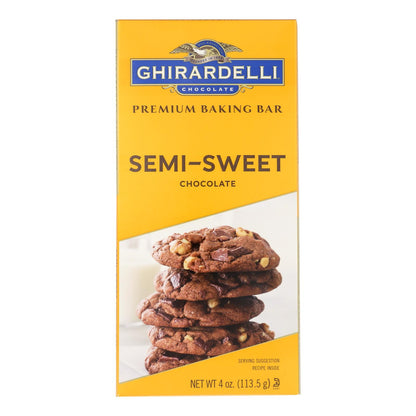 Ghirardelli 烘焙棒 - 半甜巧克力 - 12 块一箱 - 4 盎司。