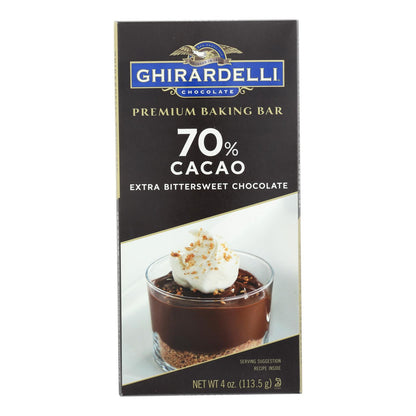 Barra de chocolate Ghirardelli para repostería de primera calidad, chocolate extra agridulce, caja de 12, 4 oz