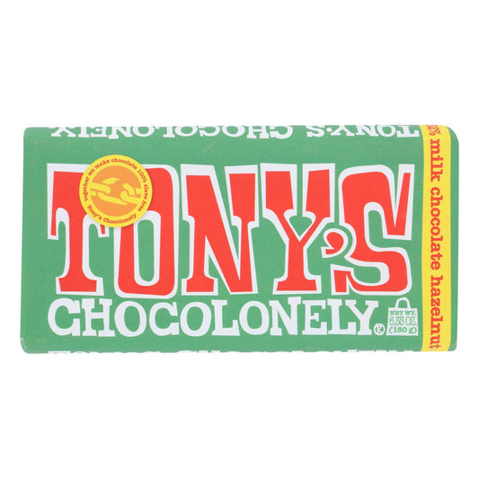 Tony's Chocolonely - Barra de chocolate con leche y avellanas - Caja de 15 - 6,35 oz