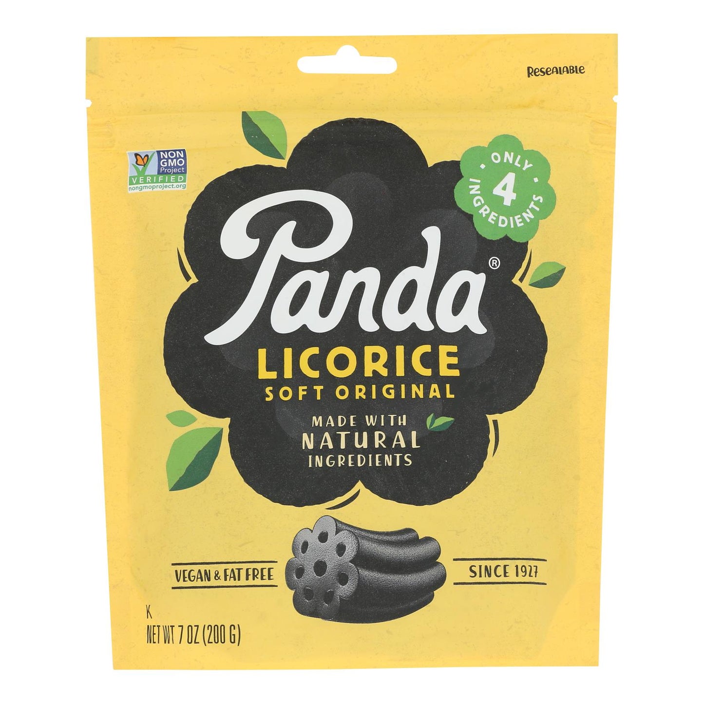 Panda Licorice - Bolsa de regaliz masticable natural - Caja de 8-7 oz