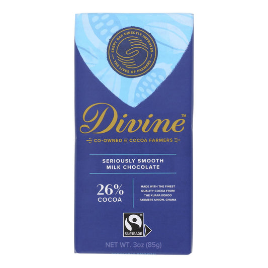 Divine - Barra de chocolate con leche - Caja de 12 - 3 oz