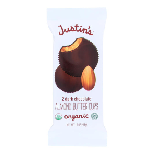 Justin's Nut Butter Almond Butter Cups - Dark Chocolate - Case Of 12 - 1.4 Oz.