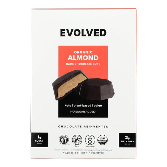 Evolved - Keto Cups Almond 7pk - Caja de 6 - 4,93 oz