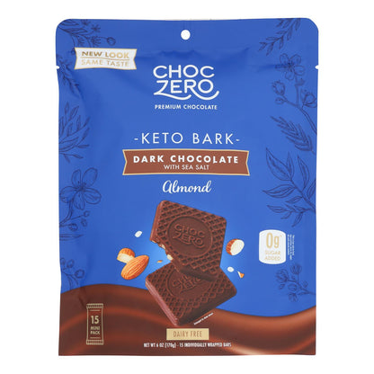 Choczero - Keto Bark 黑巧克力杏仁 - 12 盒装 - 6 盎司