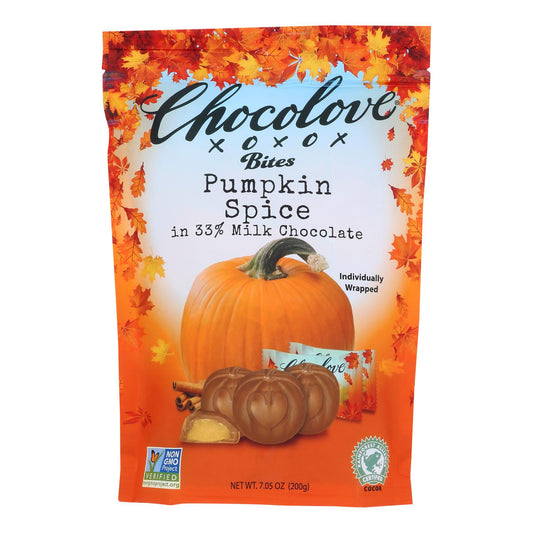 Chocolove Xoxox - Bocaditos de chocolate con leche Pmpkn Spc - Caja de 8-7,05 oz