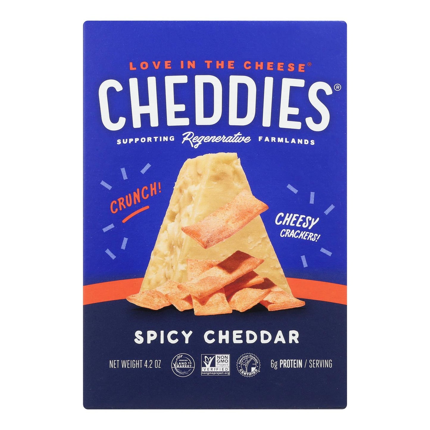 Cheddies - 饼干香辣切达干酪 - 6 盒装 - 4.2 盎司