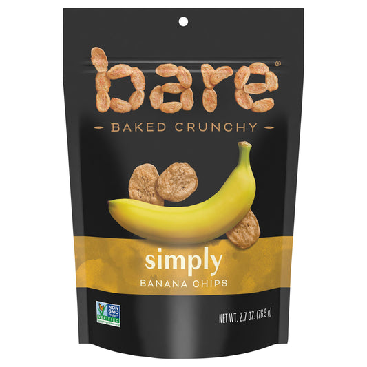 Bare Fruit - Chips de plátano horneados de forma sencilla - Caja de 12 - 2,7 onzas