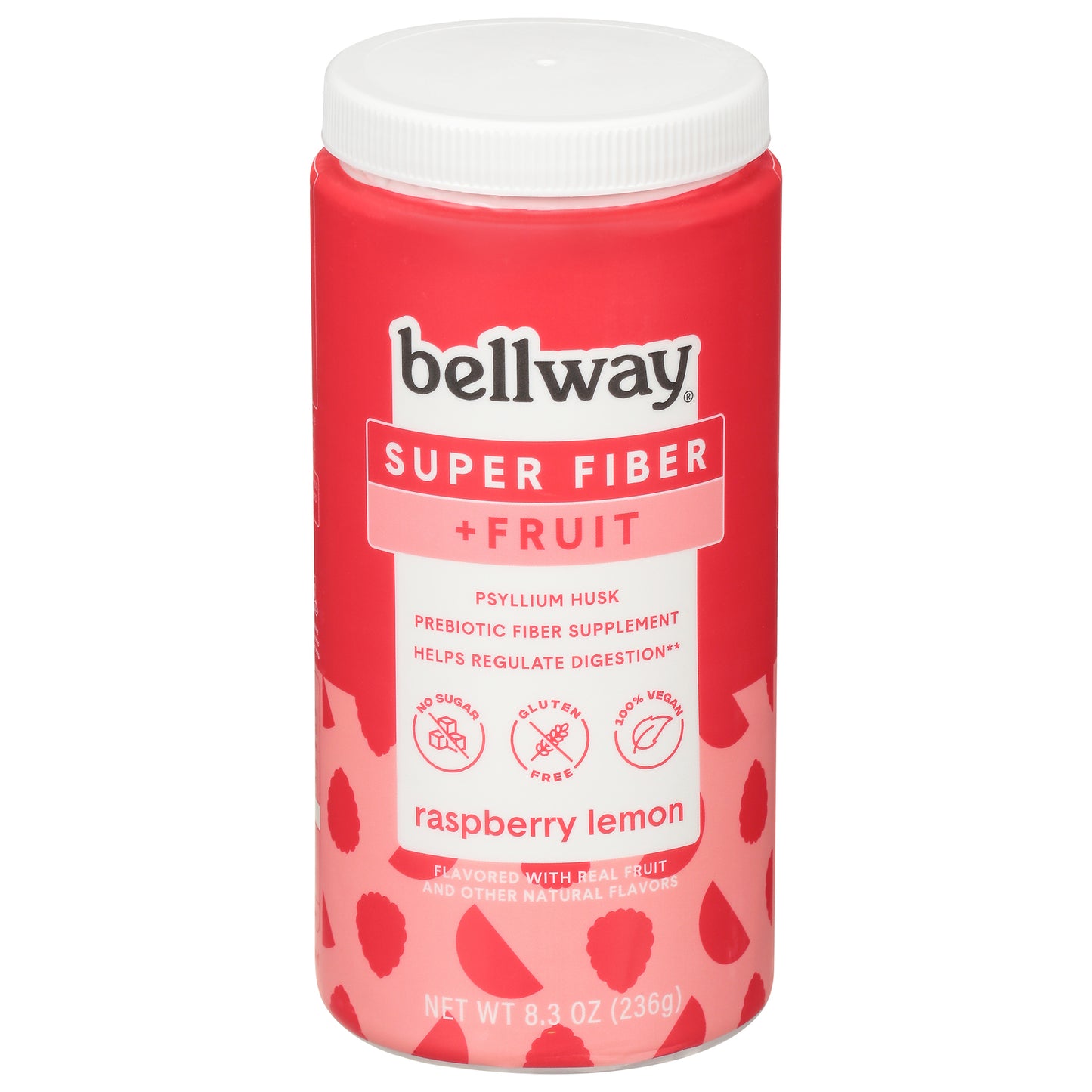 Bellway - Super Fiber + Fruit Powder Lemon Raspberry - Caja de 4 - 8,3 onzas