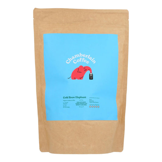 Café orgánico Cold Brew Elephant de Chamberlain Coffee, caja de 12, 8,5 onzas