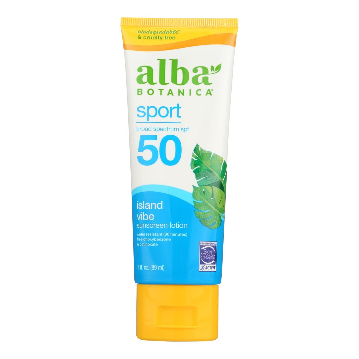 Alba Botanica - 防晒乳液运动型 Spf 50 - 1 件 - 3 液量盎司