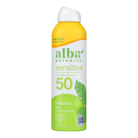 Alba Botanica - 防晒喷雾敏感配方 Spf 50 - 1 支 - 5 液量盎司