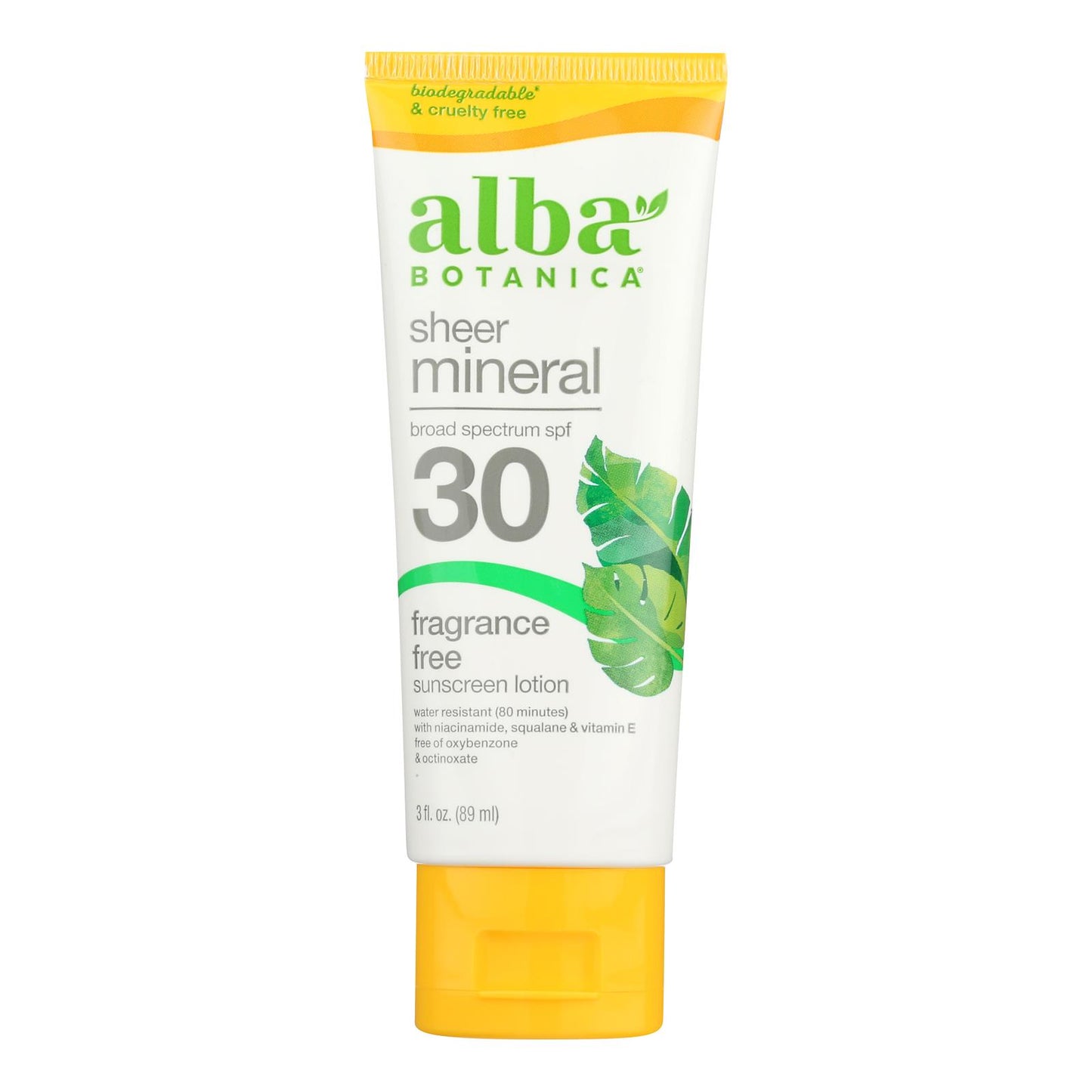 Alba Botanica - 防晒乳液矿物配方面部和身体 Spf 30 - 各 1 瓶 - 3 液量盎司