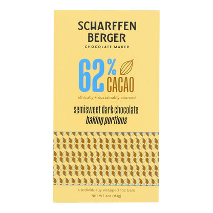 Scharffen Berger - Baking Chocolate Semisweet - Case Of 12-4 Ounces