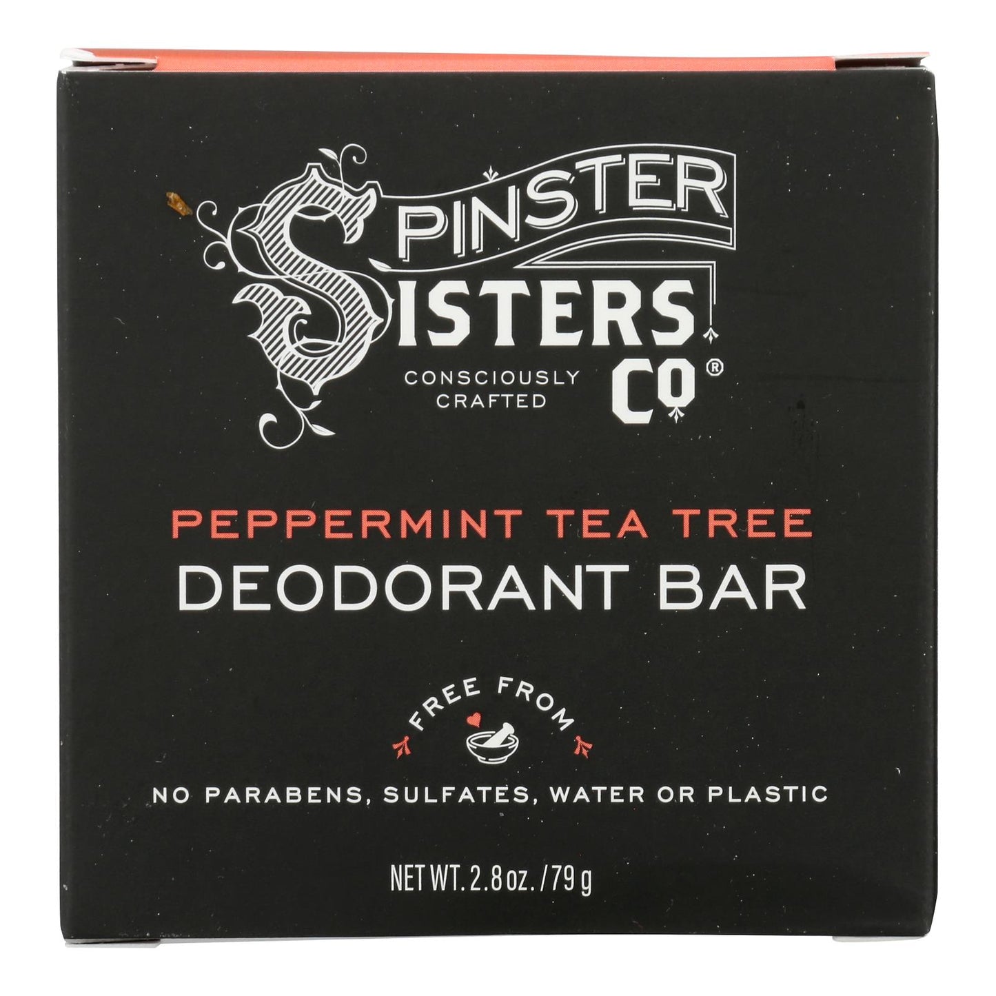 Desodorante en barra con sabor a menta y árbol de té de Spinster Sisters Company, 1 unidad, 2,8 onzas