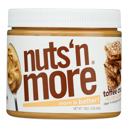Nuts And More - Crema de mantequilla de maní con sabor a caramelo crujiente - Caja de 6 - 15 onzas