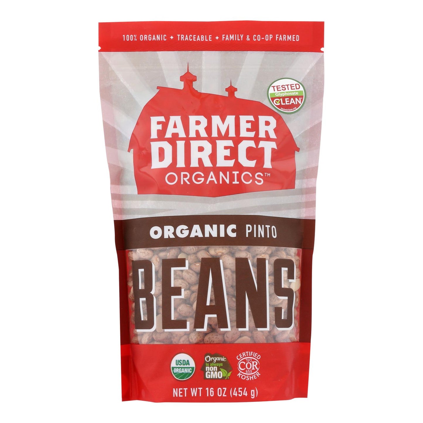 Cooperativa de agricultores directa - Frijoles pintos orgánicos - Caja de 6 a 16 onzas