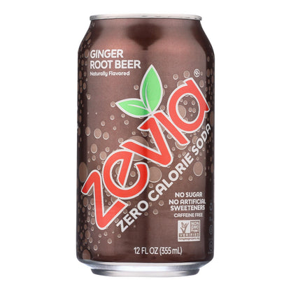 Zevia - 苏打姜汁根汁啤酒零卡路里罐装 - 4-6/12 液量盎司一箱