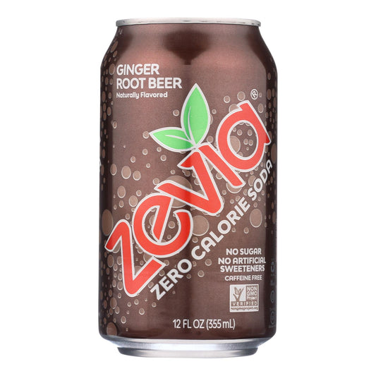 Zevia - 苏打姜汁根汁啤酒零卡路里罐装 - 4-6/12 液量盎司一箱