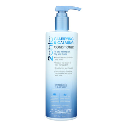 Productos para el cuidado del cabello Giovanni - Acondicionador clarificante/calmante 2chic - 1 unidad - 24 onzas