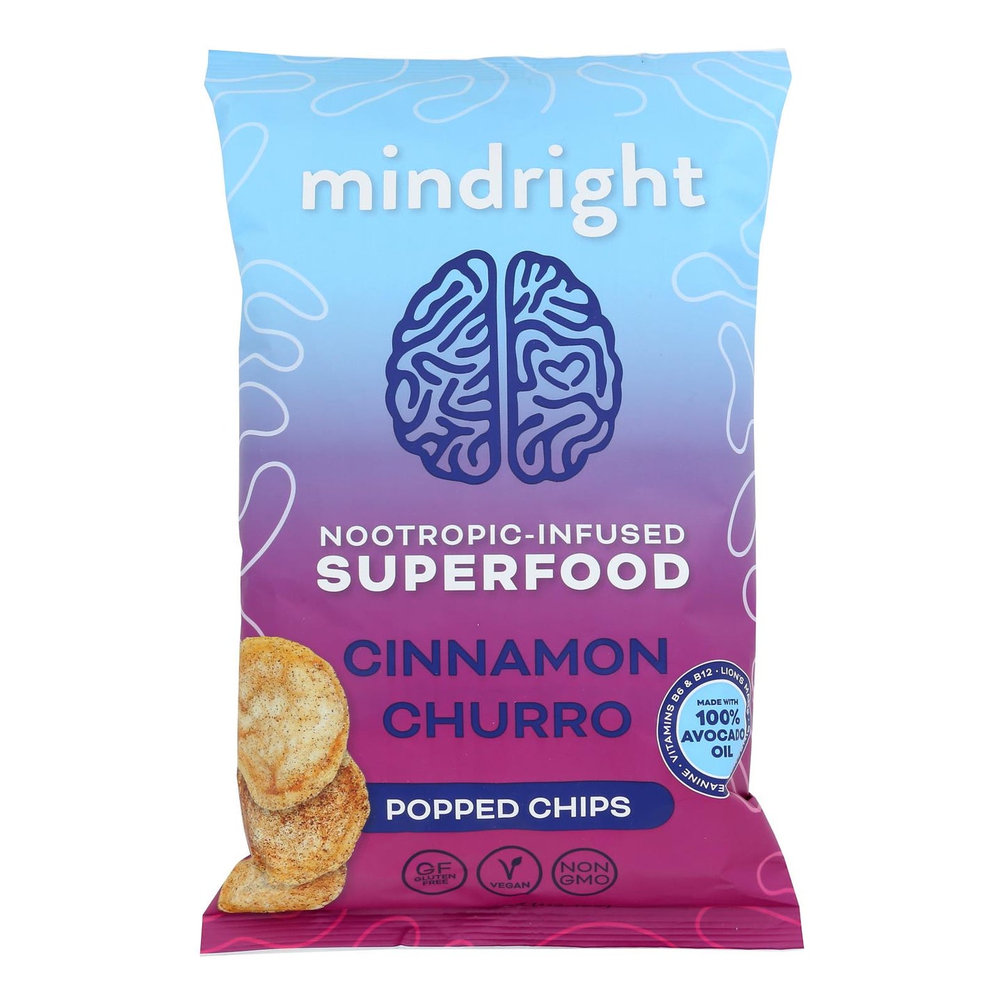 Mindright - Papas fritas con churros y canela - Caja de 12 - 4 onzas