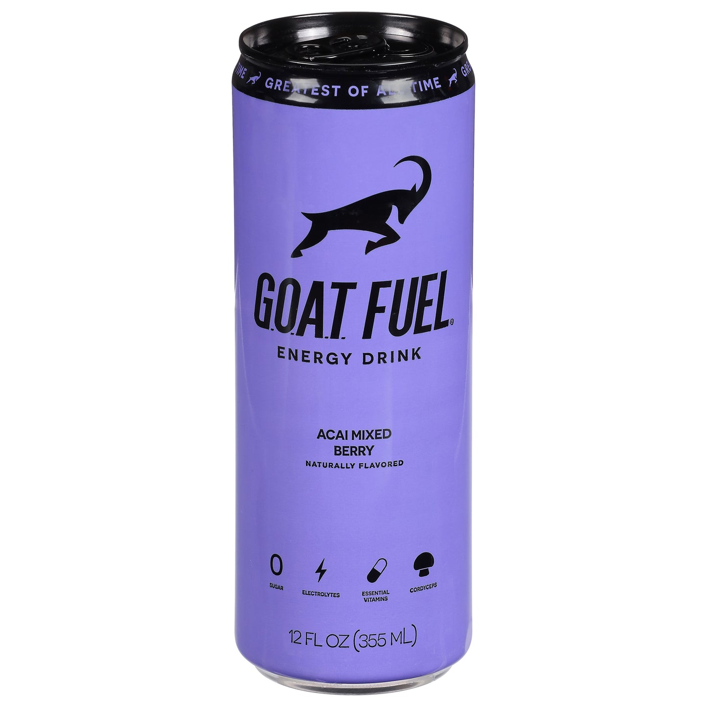 Goat Fuel - Bebida energética de bayas de acai - Caja de 12 - 12 onzas líquidas