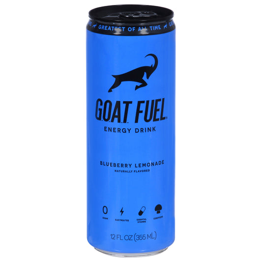 Goat Fuel - Bebida energética con sabor a limonada y arándanos - Caja de 12 onzas líquidas