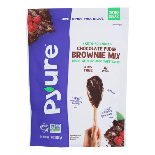 Pyure - Mezcla para brownies con dulce de chocolate orgánico sin azúcar - Caja de 6 a 9 onzas