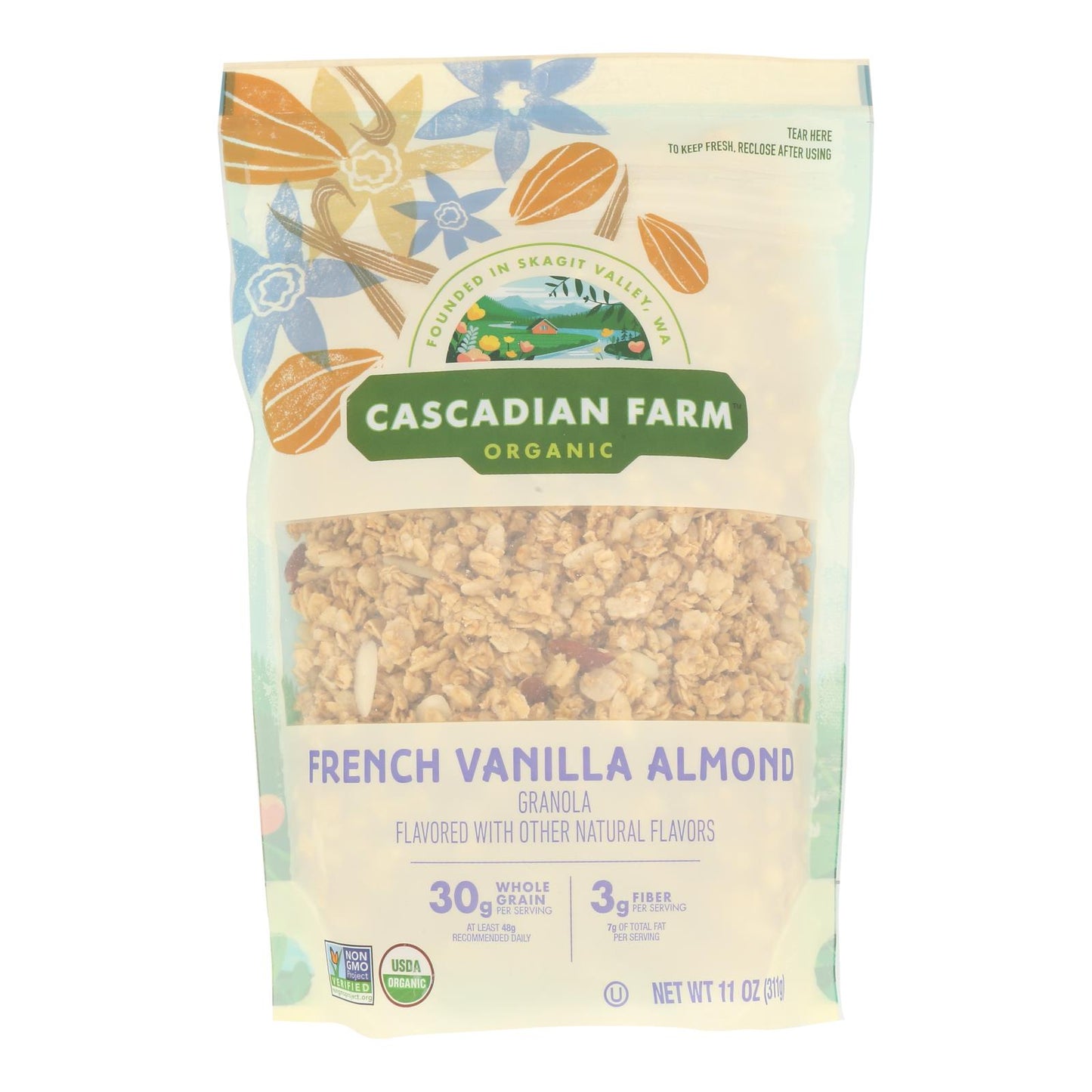 Cascadian Farm - Granola orgánica de vainilla francesa - Caja de 4 - 11 onzas