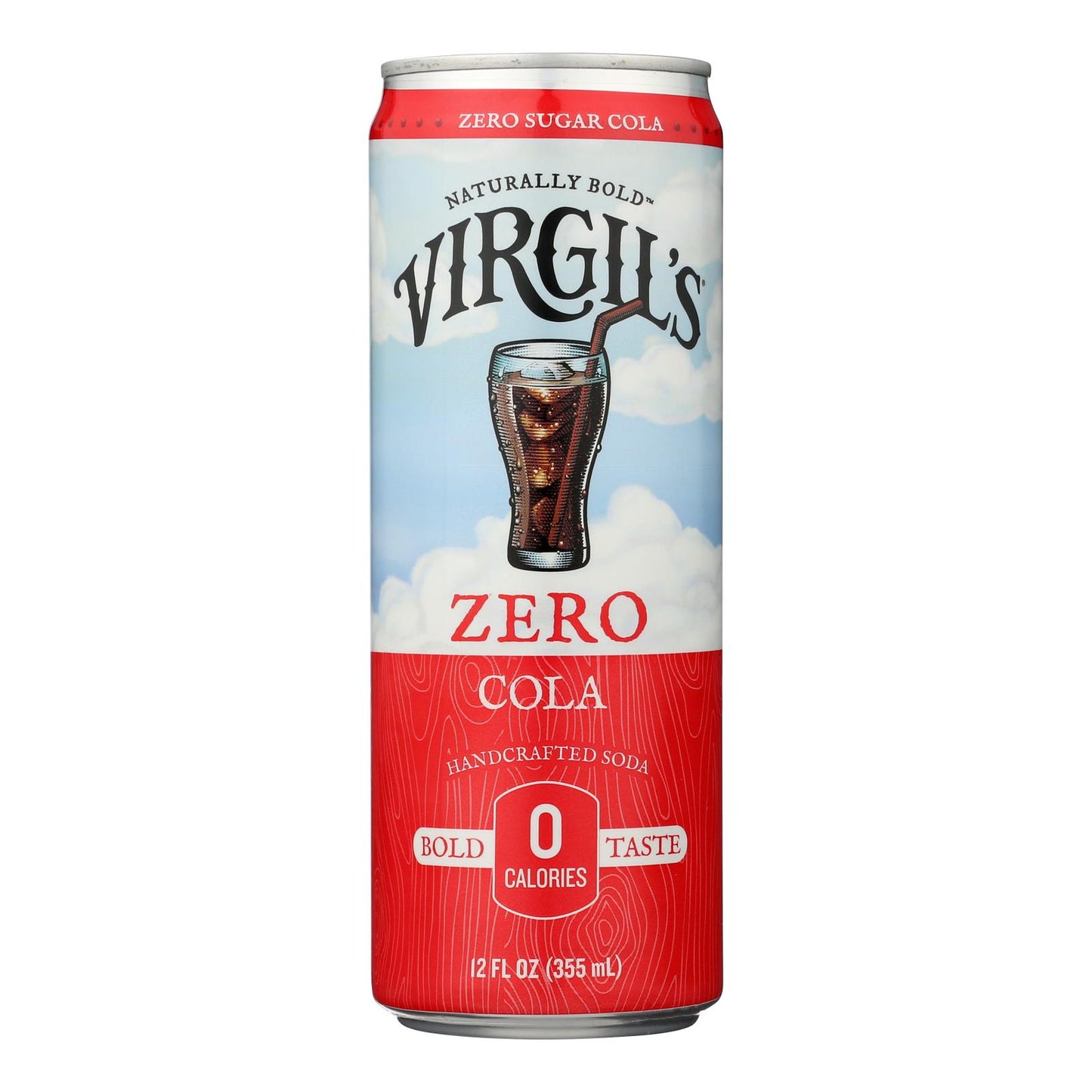 Virgil's - Soda Zero Sugar Cola Lata - Caja de 6-4/12 onzas líquidas