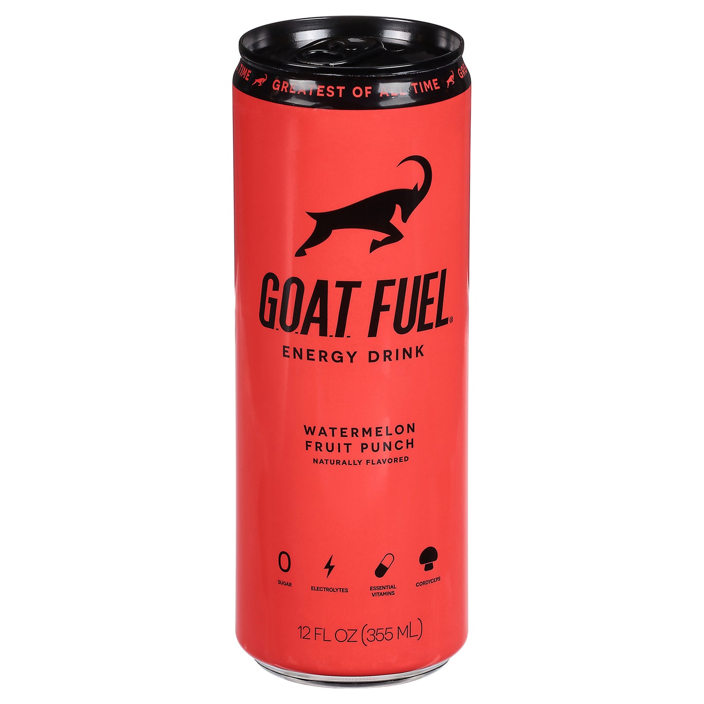 Goat Fuel - Bebida energética con sabor a ponche de sandía - Caja de 12 - 12 onzas líquidas