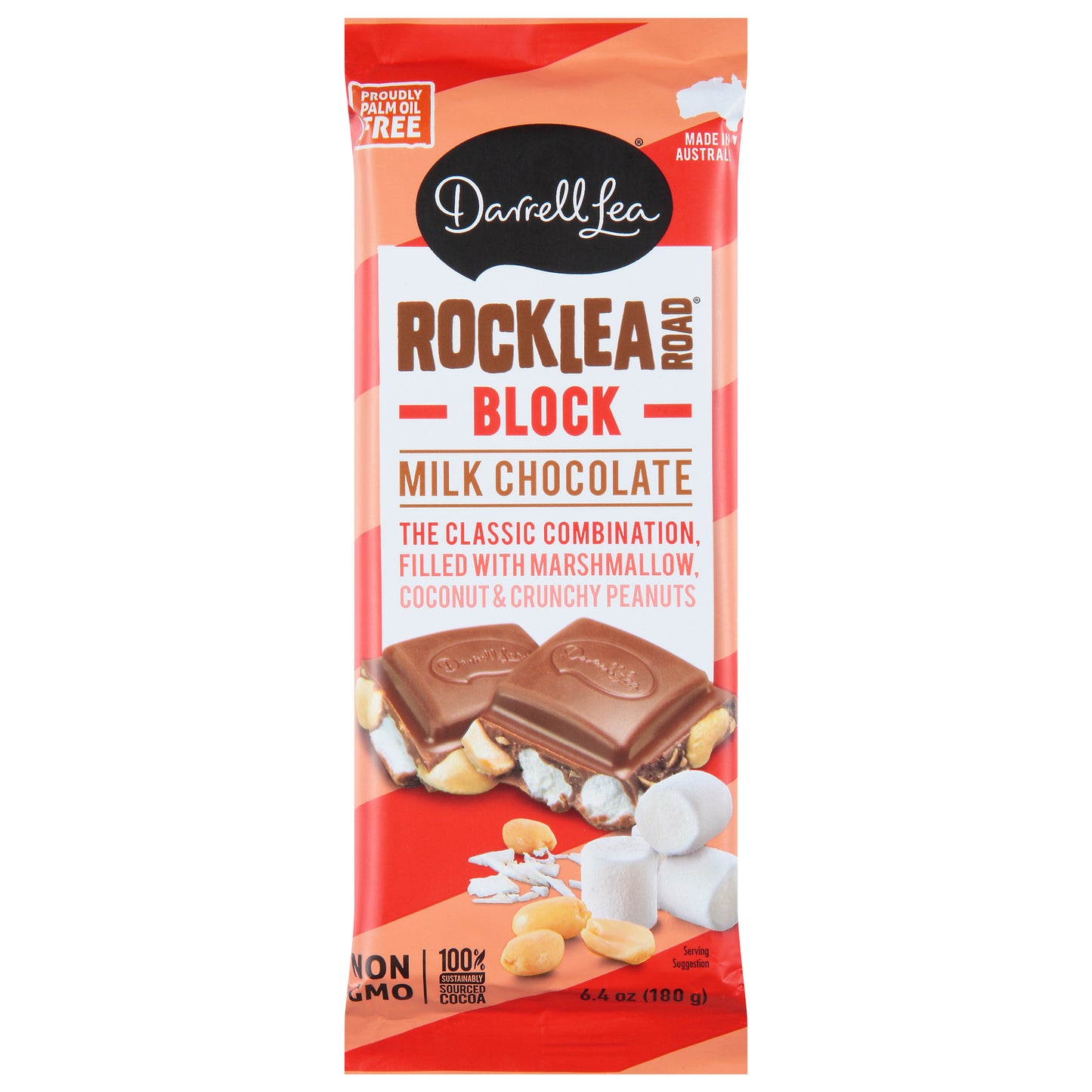 Darrell Lea - Barra de chocolate con leche Rocklea Road - Caja de 12 - 6,4 onzas