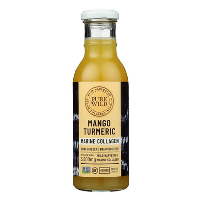 Purewild - Colágeno marino con mango y cúrcuma - Caja de 12 - 12 onzas líquidas