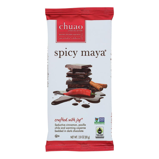Chuao Chocolatier - Barra de caramelo Maya picante - Caja de 12 - 2,8 onzas