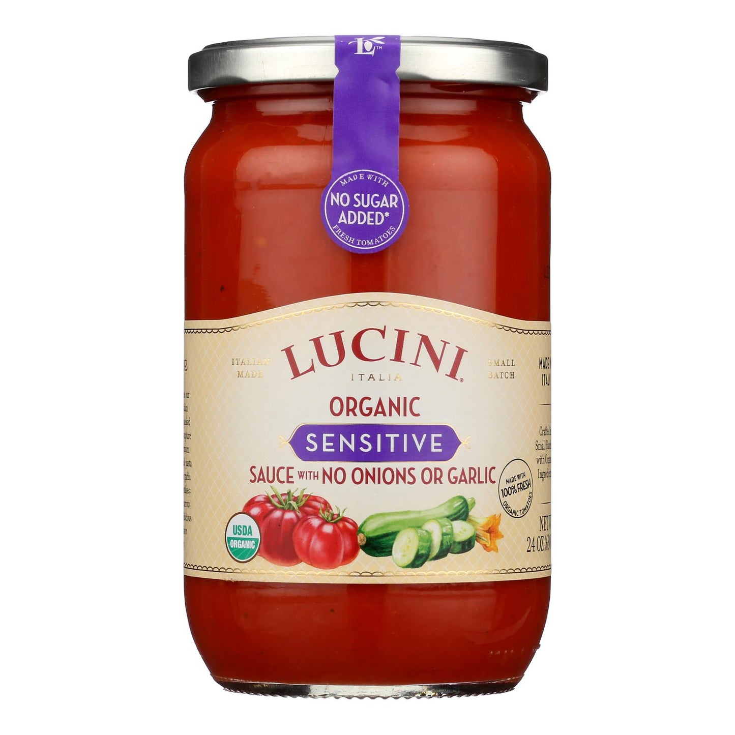 Lucini Italia - Salsa Para Pasta Orgánica Sensible - Caja De 6-12 Oz