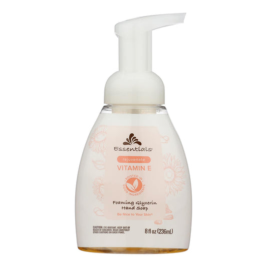 Essentials - Jabón de manos en espuma con vitamina E y glicólico - 1 unidad - 8 onzas líquidas